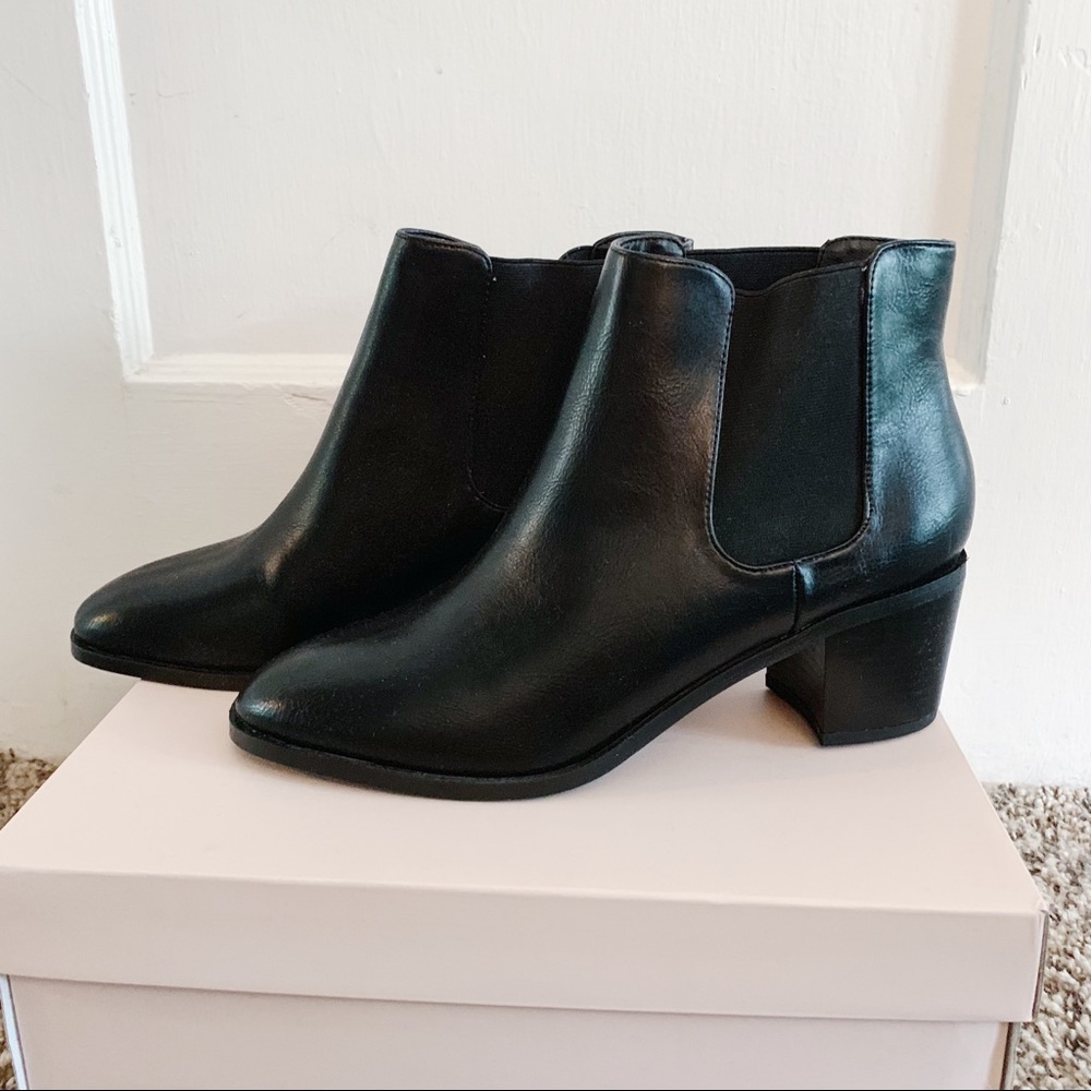 Black heeled booties